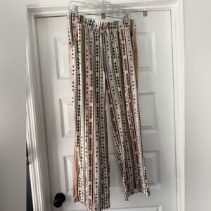 Stylish Pink and Green Patterned Women's Pajama Pants